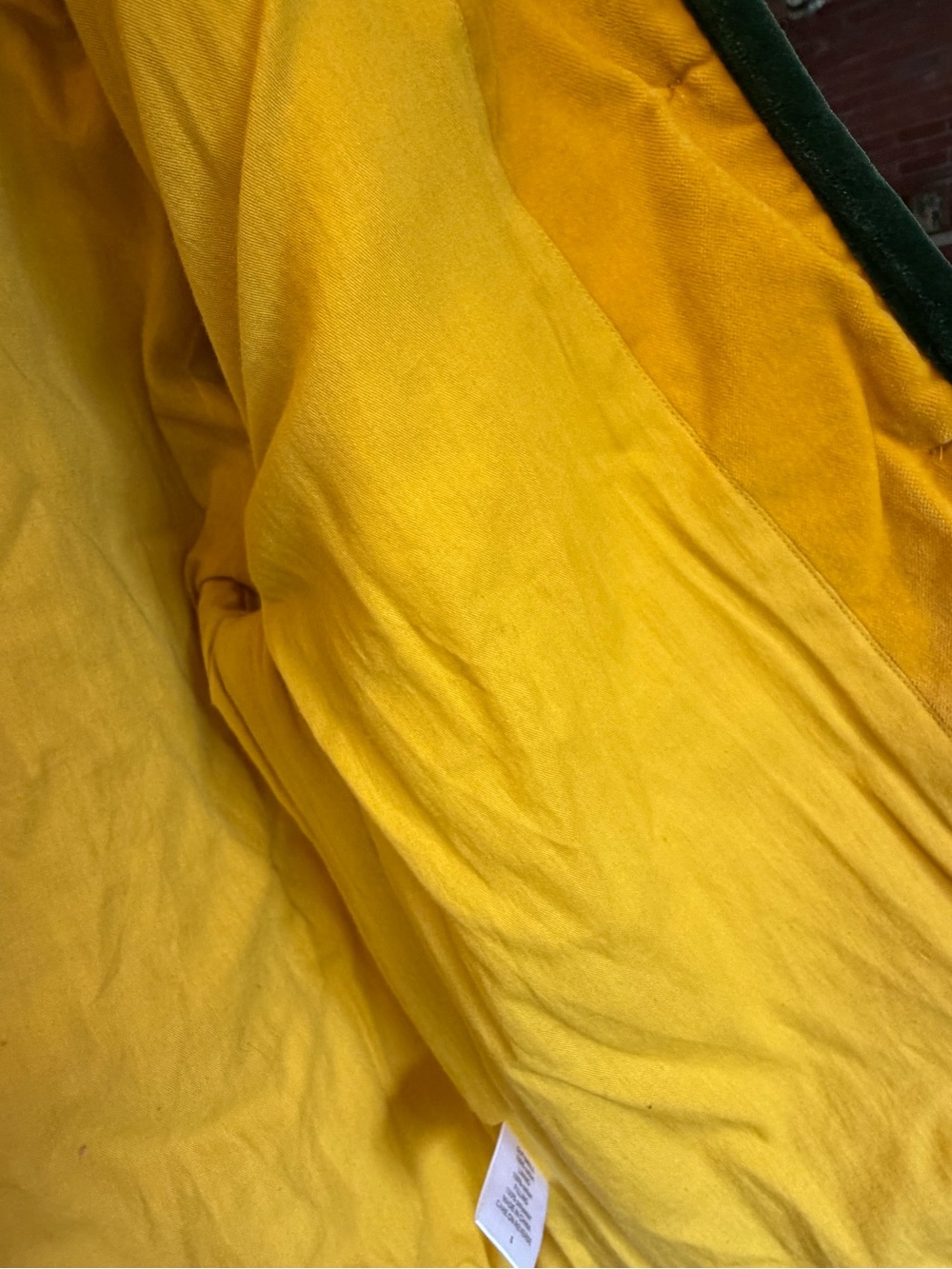 Urge Quilted Yellow Jacket with Dark Green Trim - Picture 3 of 10